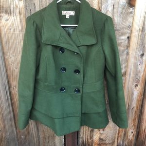 Navy Green Pea-Coat